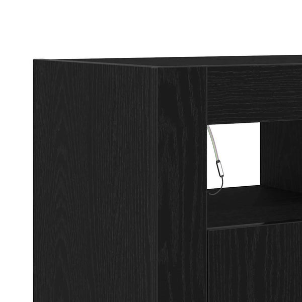 Schwarzes Sideboard Eichenoptik 80cm