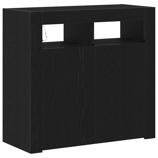Schwarzes Sideboard Eichenoptik 80cm