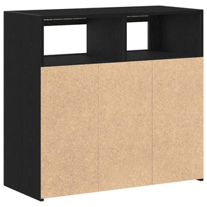Schwarzes Sideboard Eichenoptik 80cm