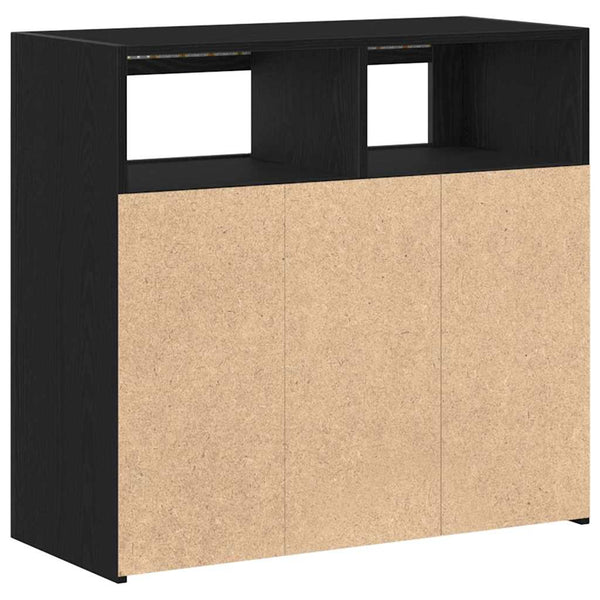 Schwarzes Sideboard Eichenoptik 80cm