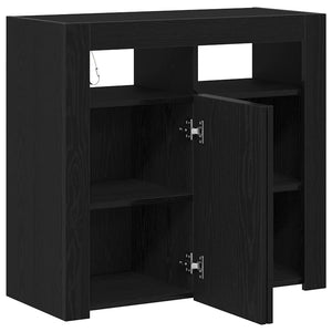 Schwarzes Sideboard Eichenoptik 80cm