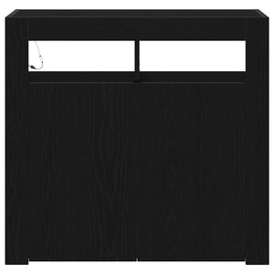 Schwarzes Sideboard Eichenoptik 80cm