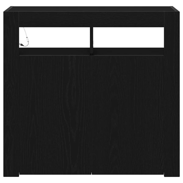 Schwarzes Sideboard Eichenoptik 80cm