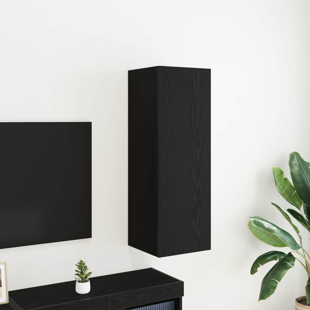 Wand-TV-Schrank, Schwarz Eichen-Optik, 90 cm