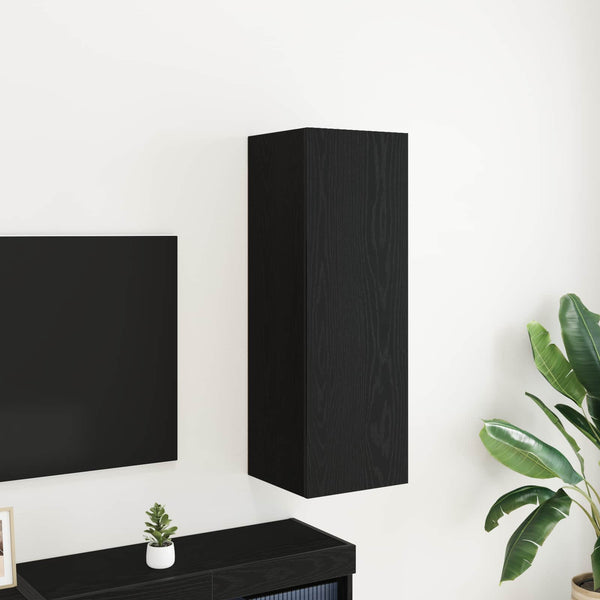 Wand-TV-Schrank, Schwarz Eichen-Optik, 90 cm