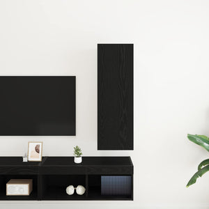 Wand-TV-Schrank, Schwarz Eichen-Optik, 90 cm