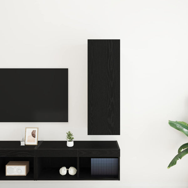 Wand-TV-Schrank, Schwarz Eichen-Optik, 90 cm
