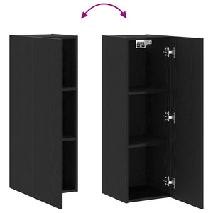 Wand-TV-Schrank, Schwarz Eichen-Optik, 90 cm
