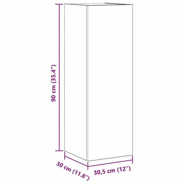 Wand-TV-Schrank, Schwarz Eichen-Optik, 90 cm