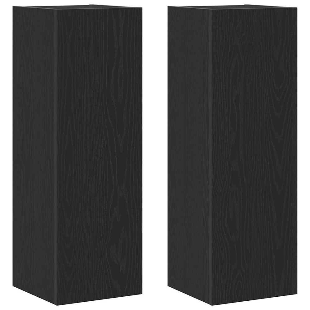 Wand TV-Schrank 2er Set Schwarz Eiche