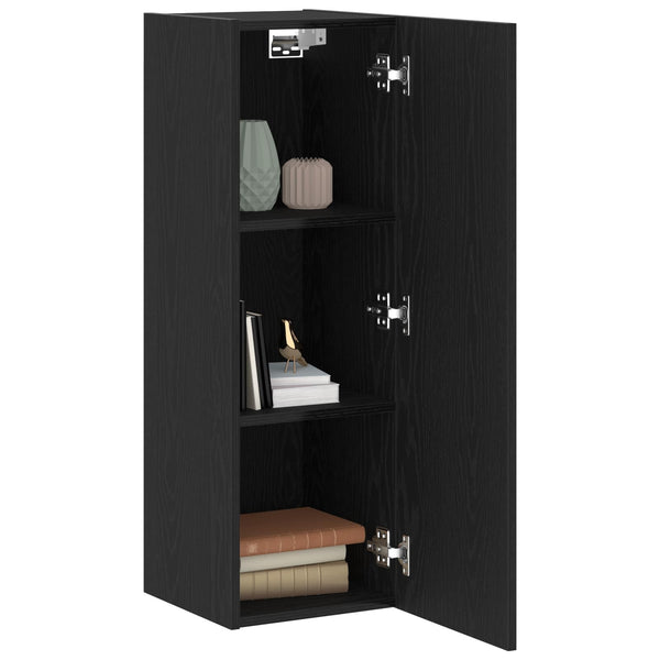 Wand TV-Schrank 2er Set Schwarz Eiche