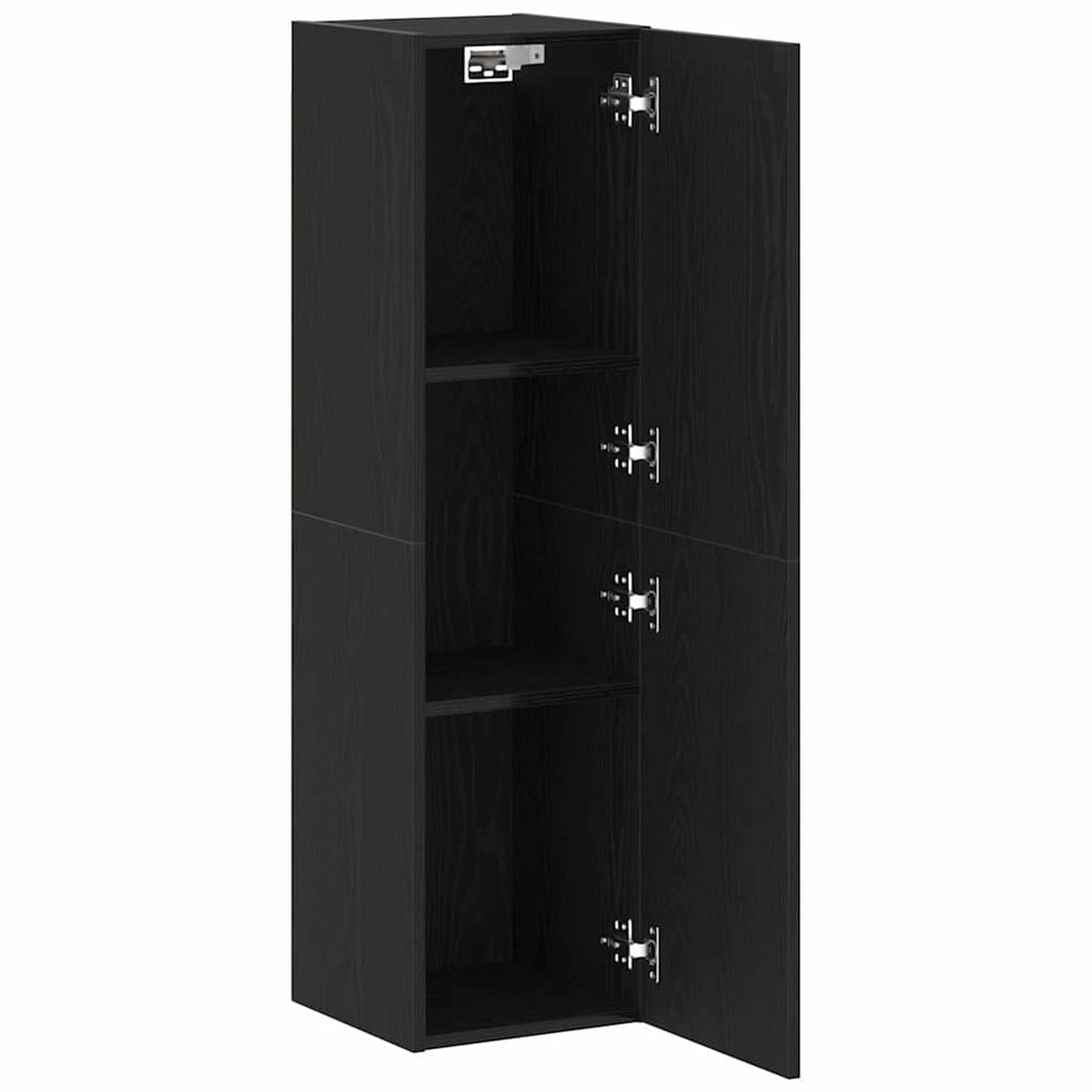 Wand TV-Schrank Schwarz Eichenoptik 110 cm