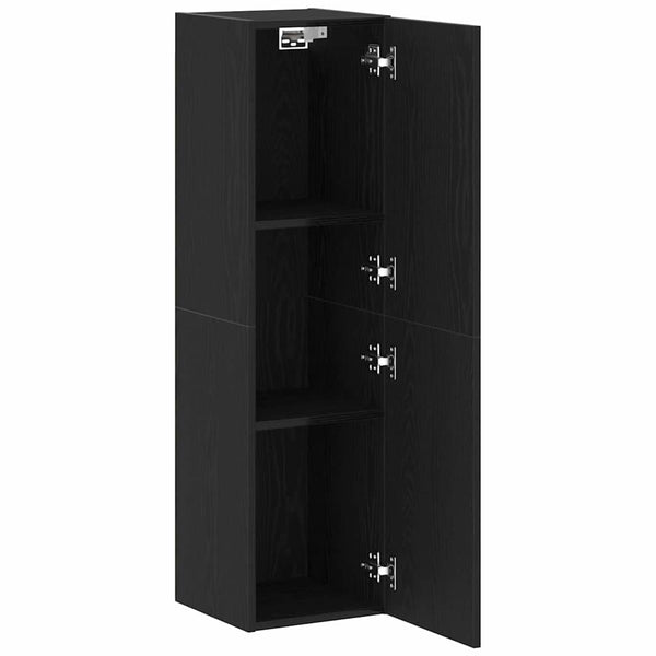 Wand TV-Schrank Schwarz Eichenoptik 110 cm