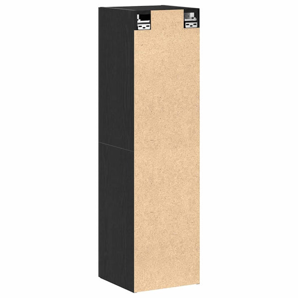 Wand TV-Schrank Schwarz Eichenoptik 110 cm