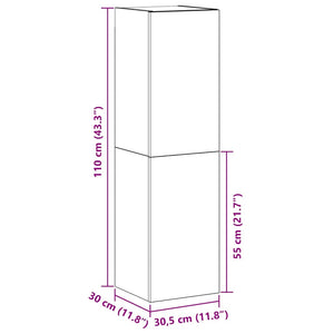 Wand TV-Schrank Schwarz Eichenoptik 110 cm