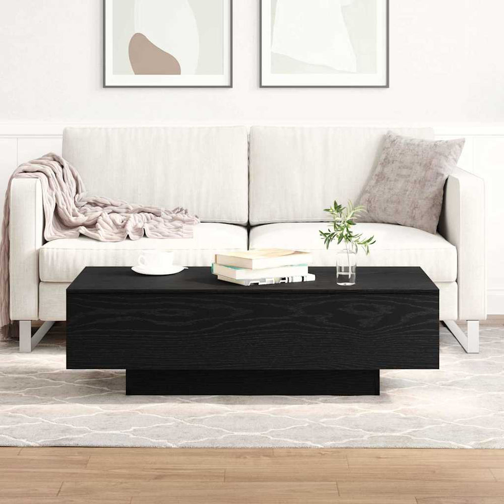Schwarzer Couchtisch Eichenoptik 100 cm