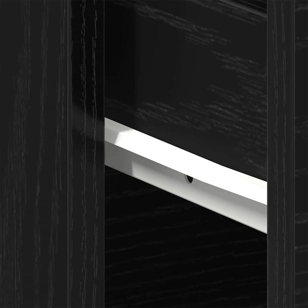 Nachttisch Schwarz Eichenoptik 40x30x39 cm
