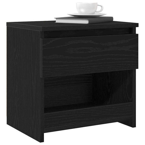 Nachttisch Schwarz Eichenoptik 40x30x39 cm