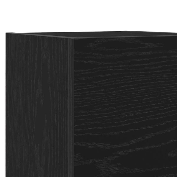Wandmontiertes TV-Regal, Schwarz Eiche, 30,5 cm