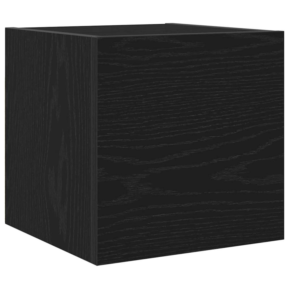 Wandmontiertes TV-Regal, Schwarz Eiche, 30,5 cm