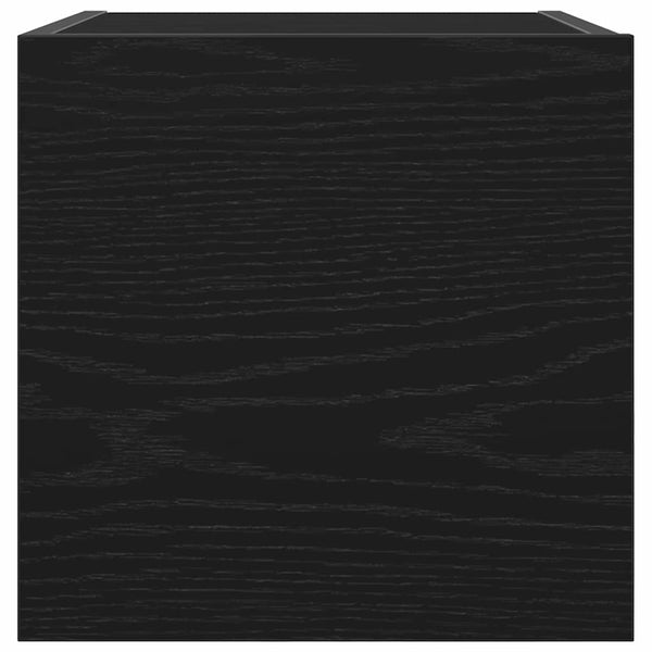 Wandmontiertes TV-Regal, Schwarz Eiche, 30,5 cm