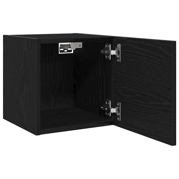 Wandmontiertes TV-Regal, 2er-Set, Schwarze Eiche