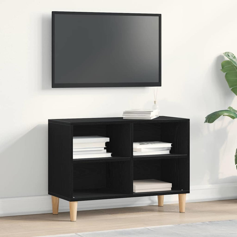 TV-Schrank Schwarz Eichen-Optik