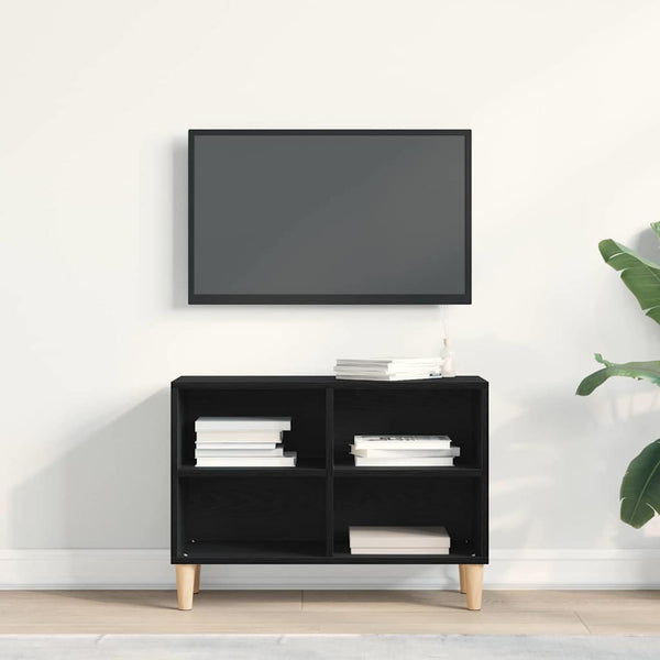 TV-Schrank Schwarz Eichen-Optik