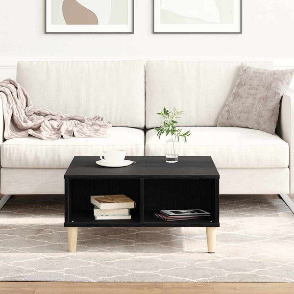 Schwarzer Couchtisch Eichenoptik 60x60 cm
