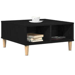 Schwarzer Couchtisch Eichenoptik 60x60 cm