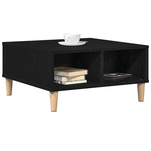 Schwarzer Couchtisch Eichenoptik 60x60 cm