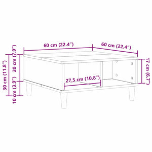 Schwarzer Couchtisch Eichenoptik 60x60 cm