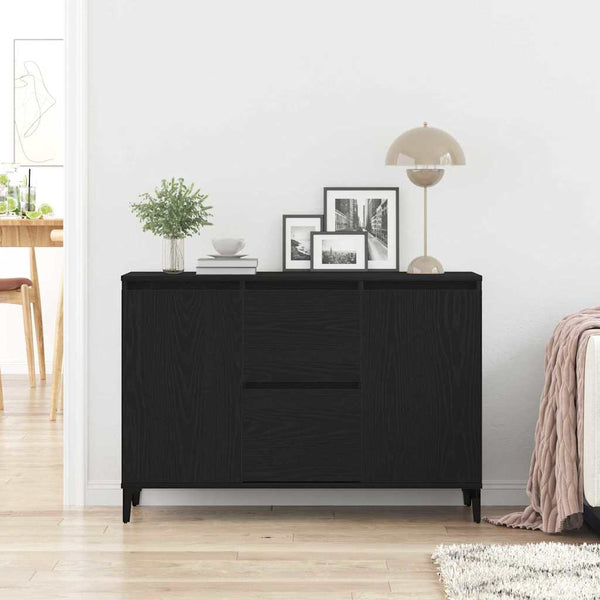 Schwarzes Sideboard Eichen-Optik 104cm