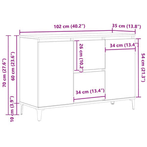 Schwarzes Sideboard Eichen-Optik 104cm