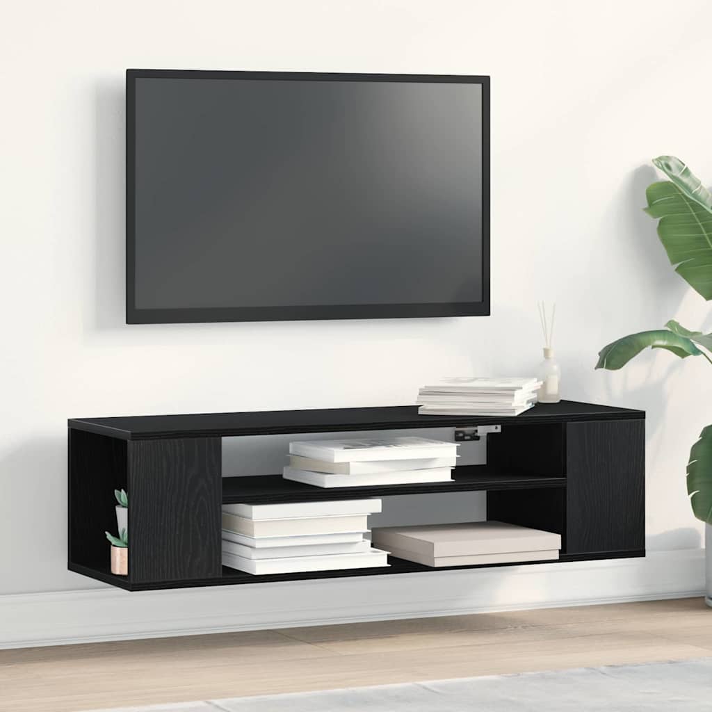 TV-Schrank Schwarz Eichen-Optik 100 cm