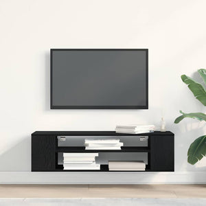 TV-Schrank Schwarz Eichen-Optik 100 cm