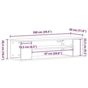 TV-Schrank Schwarz Eichen-Optik 100 cm