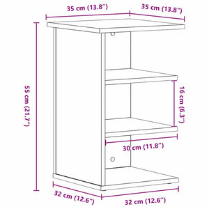 Schwarzer Seitenschrank Eichen-Optik 35x35x55 cm
