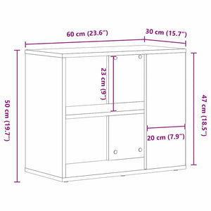 Schwarzes Sideboard Eichenoptik 60cm