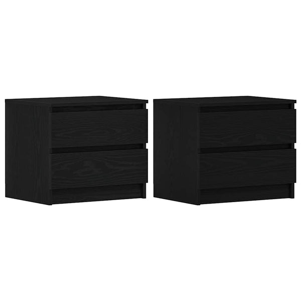 Nachttische 2er Set Schwarz Eiche