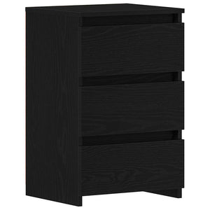 Schwarzer Nachttisch Eichenoptik 40x35x62,5 cm