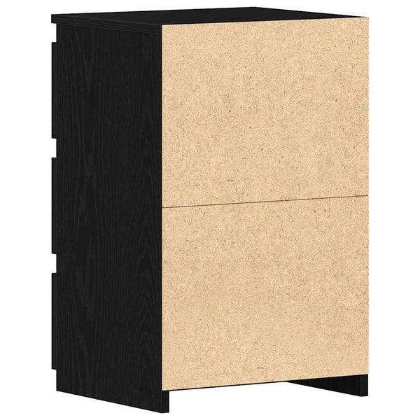 Schwarzer Nachttisch Eichenoptik 40x35x62,5 cm