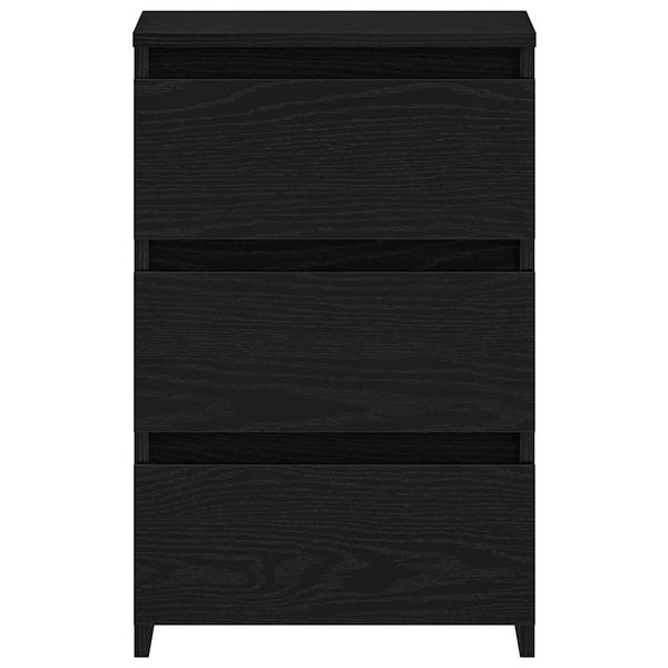 Schwarzer Nachttisch Eichenoptik 40x35x62,5 cm