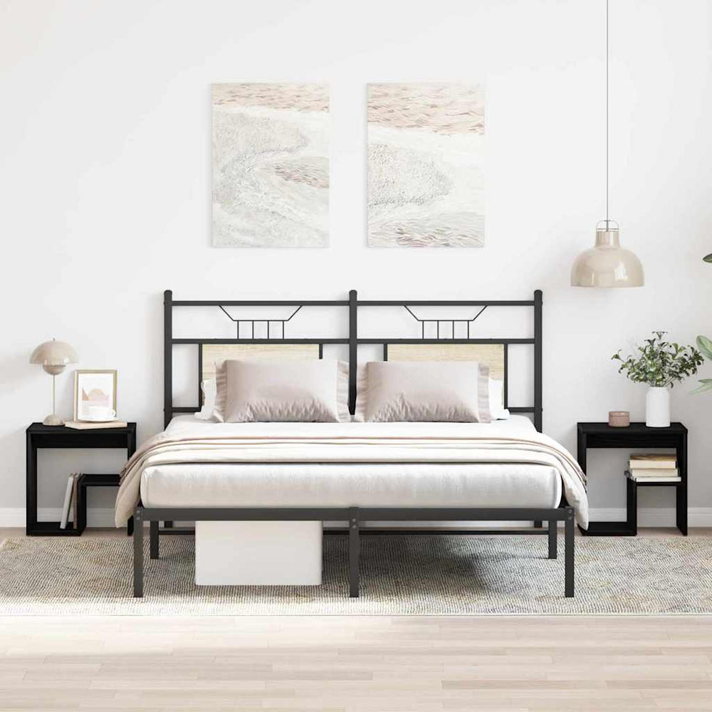vidaXL Nightstand 2 pcs Black Oak Look 40 x 30 x 40 cm