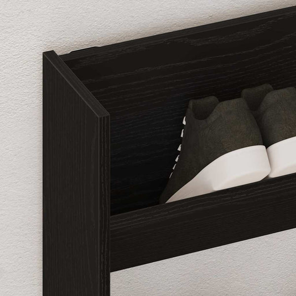 Schuhschrank Schwarz Eichenoptik 80cm