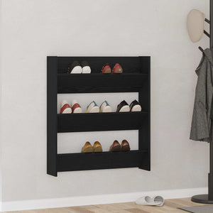 Schuhschrank Schwarz Eichenoptik 80cm