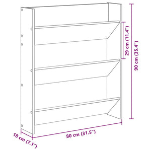 Schuhschrank Schwarz Eichenoptik 80cm