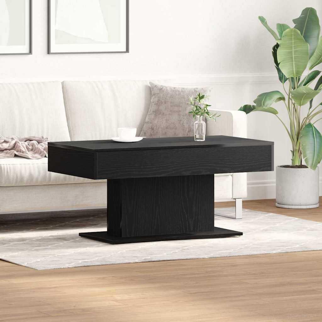 Schwarzer Couchtisch Eichenoptik 96x50 cm