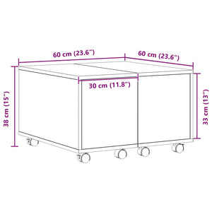 Couchtisch Schwarz Eichenoptik 60x60 cm