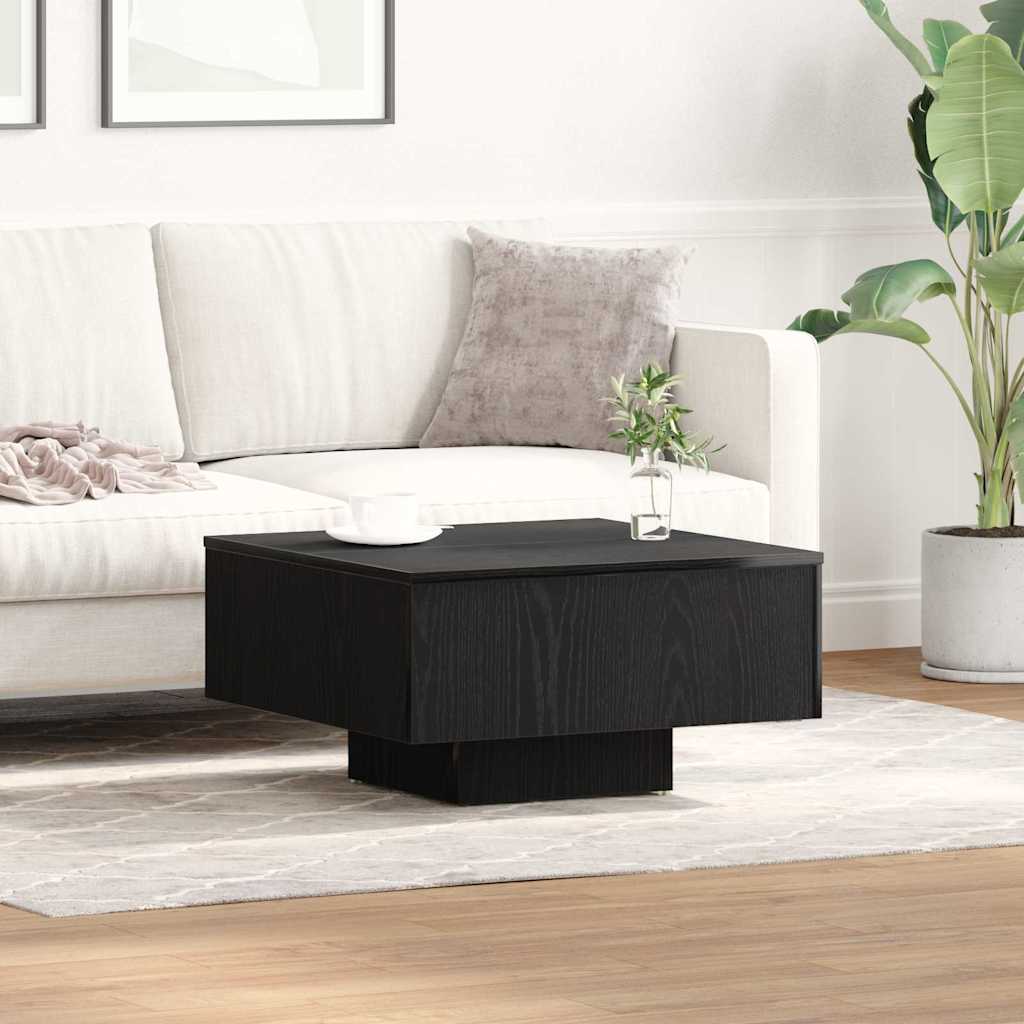 Schwarzer Couchtisch Eichenoptik 60x60 cm
